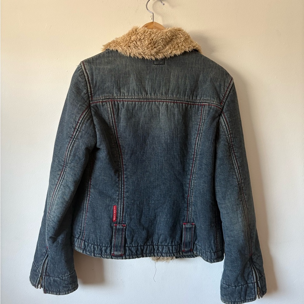 Miss Sixty Denim Sherpa-Lined Jacket - Size Medium - Picture 4 of 4